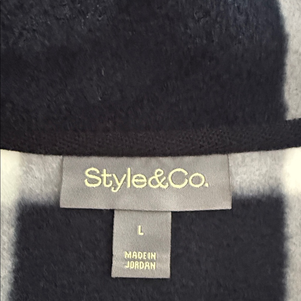 Style & Co quarter zip fleece plaid sweatshirt - Picture 8 of 11